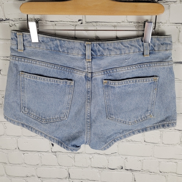 AMERICAN APPAREL | exposed button fly short denim jean shorts - Picture 2 of 7